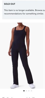 SPANX Women s shape Booty Boost Flare Jumpsuit Sleeveless Stretch Black sz M