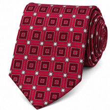Donald J. Trump Signature Collection Red Geometric Silk Tie