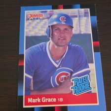Donruss 1988 Mark Grace Rated Rookie Card #40 Chicago Cubs Baseball. rookie card picture