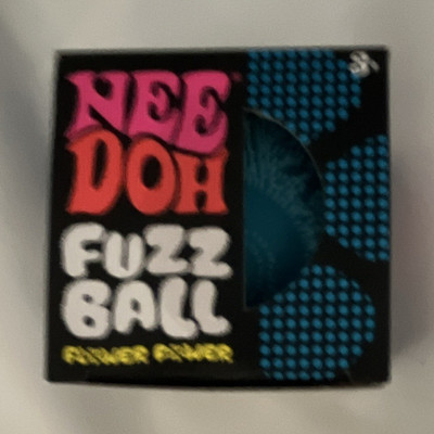Schylling NeeDoh Fuzz Ball Flower Power Blue Textured Squeeze Ball 2.25in