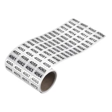 Consecutive Number Stickers 4001 to 5000 Inventory Label Black Numbers