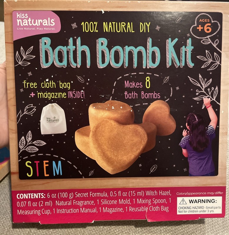 New In Box Kiss Naturals Organic DIY Bath Bomb Making Kit Makes 8 Bath Bombs