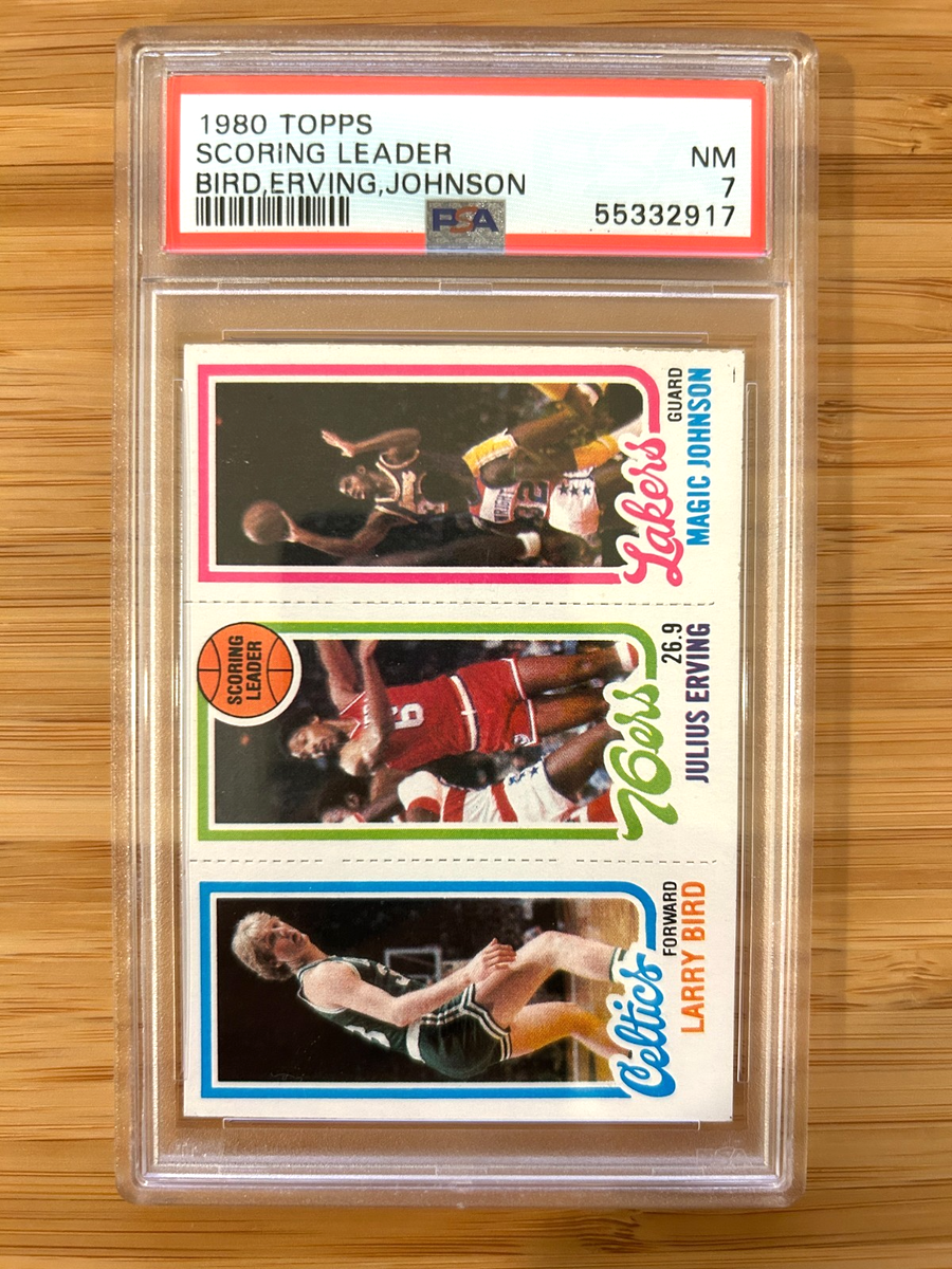 1980 Topps Larry Bird Magic Johnson Rookie Card RC Julius Erving  display picture 1
