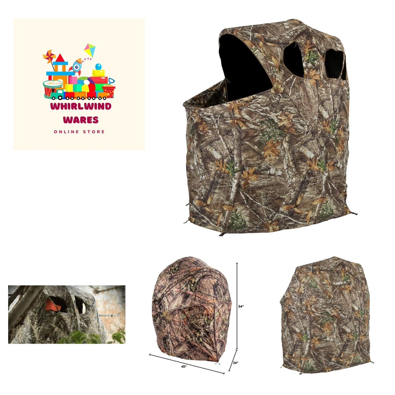 Hunting Lightweight Portable Ultra-Compact Easy-Setup 1-Person Tent Chair Gro...