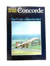 Vintage British Airways Concorde Your 23 Miles A Minute Fact Sheet advertisement