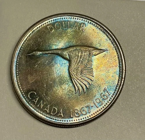 New Listing1967 Canada Silver Dollar Gorgeous Toner ! see Pictures! No US tariffs !