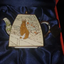 CHARLOTTE DI VITA COLLECTION HAND PAINTED ENAMELED ON COPPER TEA POT LIMITED BOX