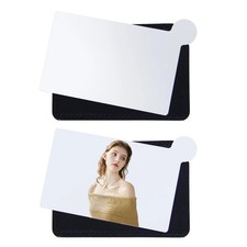 Abvsdu 2 Pcs Pocket Mirror, Stainless Steel Makeup Mirrors Credit Card Black
