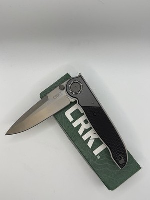 CRKT Carson Black GRN Handle Aluminum Bolsters Folding Pocket Knife New M40-03