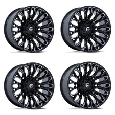 Set 4 Fuel FC865 Strike 20x9 6x135 6x5.5 Gloss Black Milled Wheels 20" 1mm Rims