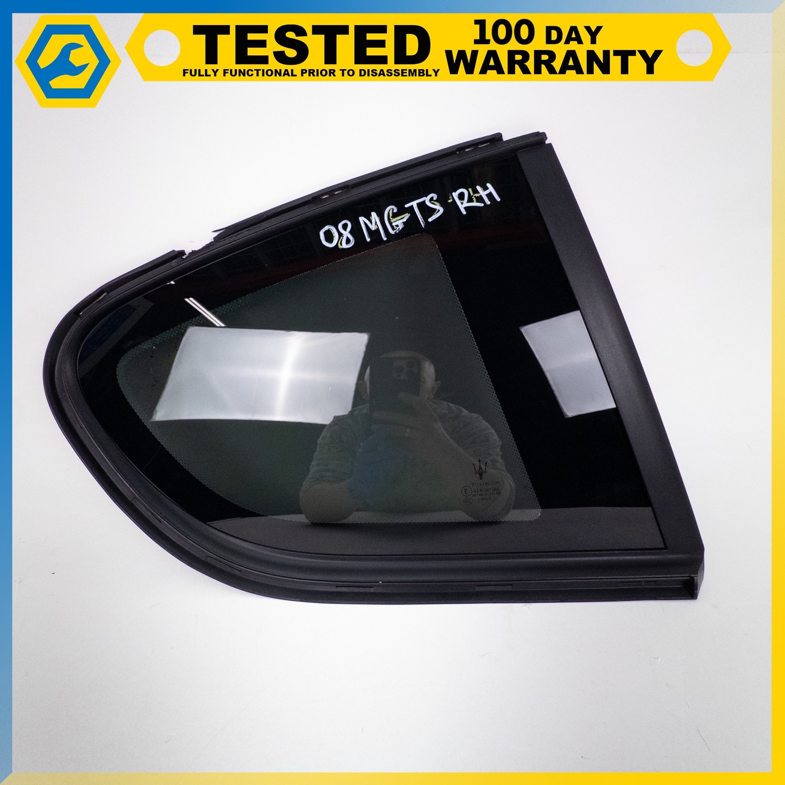 08-19 MASERATI GRANTURISMO COUPE REAR RIGHT SIDE WINDOW QUARTER GLASS OEM