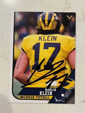 MARLIN KLEIN Signed 2023 Valiant Michigan football card In Person AUTO