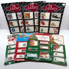 Lot of 7 Packs Vintage Christmas gift tags diff scenes/styles/themes New OS USA