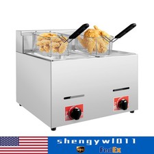 12L Commercial Propane Deep LPG  Fryer Countertop Gas Fryer & 2Baskets+ 2 Lids