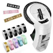 Embossing Label Maker Machine, 10-Roll Color 3D Embossed Tapes, Retro Vintage...