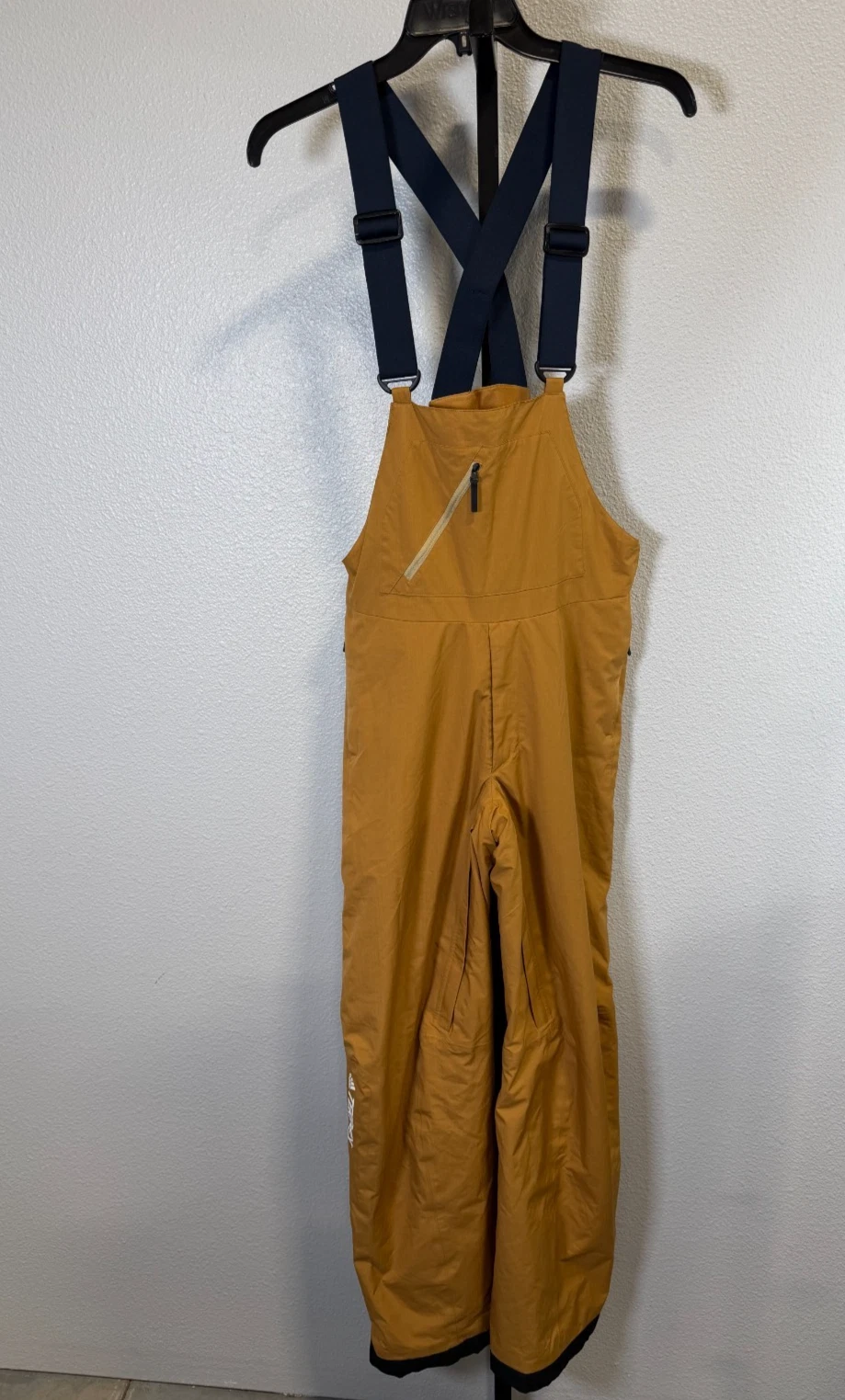 Adidas Mens Rain Rdy Outdoor Tan Overalls Bib Pants Sports Size Small