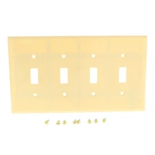 Cooper 2054V Ivory 4-Gang Toggle Switch Mid-Size Cover Thermoset Wallplate