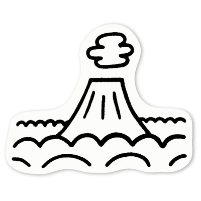 Aufkleber Sticker ''Rauchender Vulkan'' (DW017022)