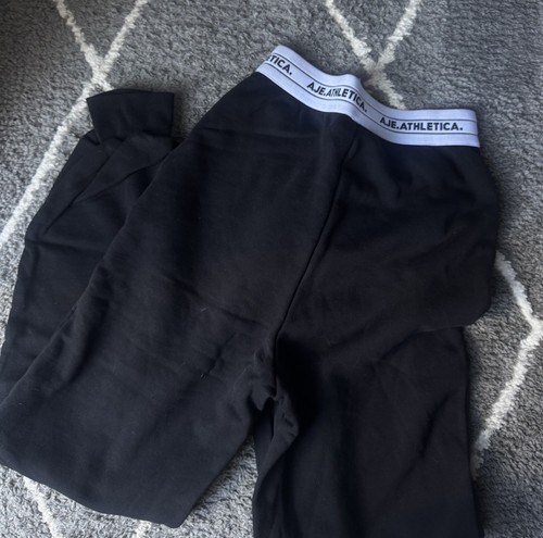 Aje Athletica Track Pants Black 4 XXS XS Gym Athleisure Cotton - Picture 6 of 9