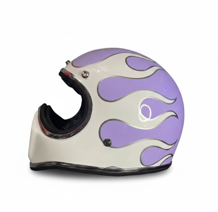 2010 bell flame desig nmotorcycle helmet Daytona Retro Flames Full Face Motorcycle Retro Motorcycle Helmet Vintage Style