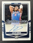 2024-25 Donruss Optic Jalen Duren Signature Series Autograph Detroit Pistons