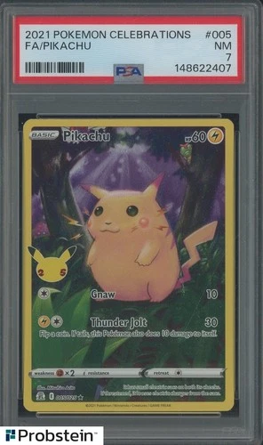 #2 2021 Pokemon Celebrations #005 FA Pikachu PSA 7 NM