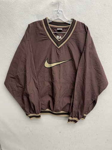 Vintage Nike Air Men's XXL Windbreaker Pullover Jacket Brown Nylon 90’s - Image 1