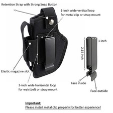 Taktisch Universal Gürtel Waffenhalter PistoleHalfter Verdeckter Holster Schwarz