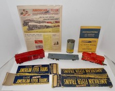 American Flyer Train Lot S Gauge Caboose, Box Car, 42597 Car, Can, Ad Inst
