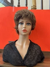 NIB Jon Renau Medium Gold Brown Synthetic Curly/Wavy Short Wig 5302 Petite Tory