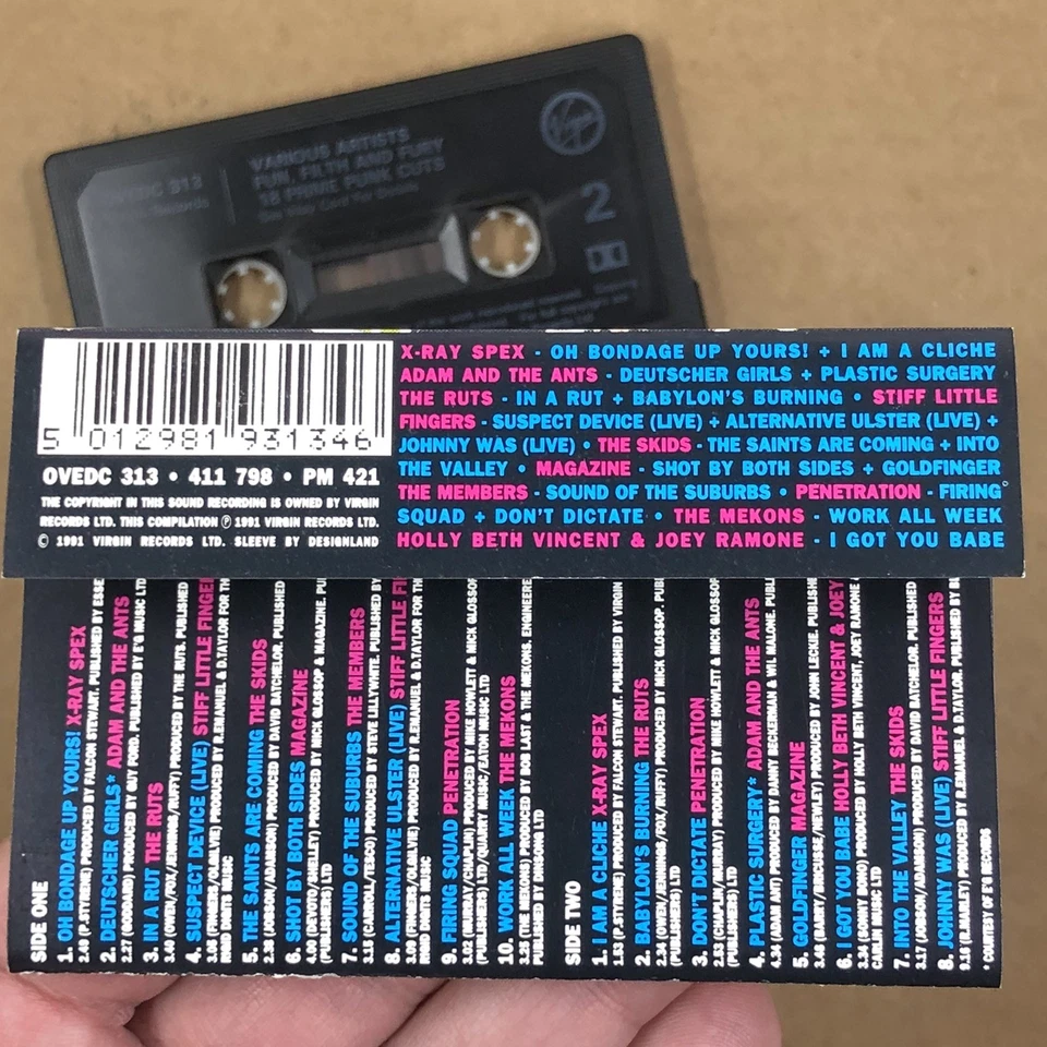 FUN FILTH AND FURY Cassette Tape UK Punk Comp STIFF LITTLE FINGERS MAGAZINE Foto 4 de 4