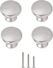 4X Satin Brushed Nickel Knobs Cabinet Hardware Round