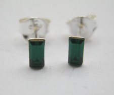 Pretty 925 Solid Silver Stud Earrings With Princess Cut Glass Birthstone Colour