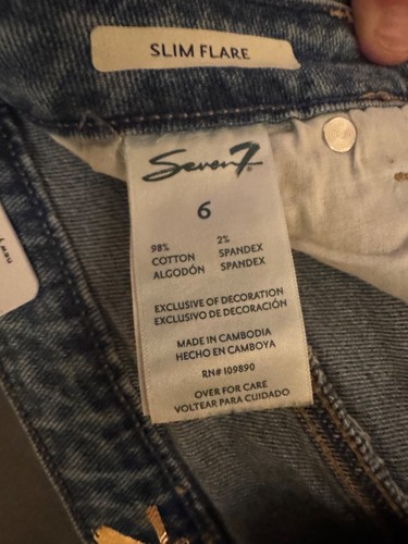 Seven7 womens jeans Slim Flare Size 6 EST 1964 New w/ tags 98% cotton 2% spandex - Picture 8 of 14