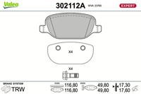 Valeo Bremsbelagsatz Scheibenbremse Expert 302112A FüR Alfa 159 Sportwagon Brera