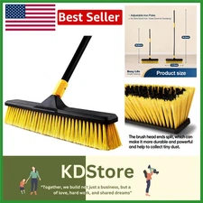 Heavy-Duty 18-Inch Outdoor Push Broom with Adjustable Handle