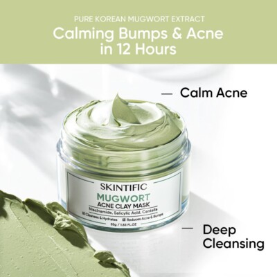 SKINTIFIC Mugwort Acne Clay Mask | eBay