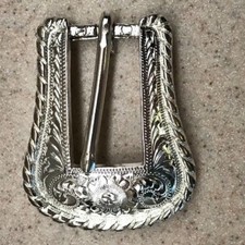 Western Fashion Belt Buckle, Women, New Silver Plated