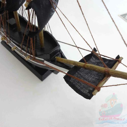 WOOD MODEL 29cm length PIRATE SHIP Sailing Boat Corsair Tall Ship Nautical decor - Picture 7 of 12