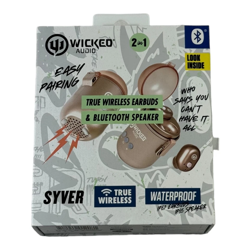 Altavoz y auriculares inalámbricos Wicked Audio Syver - oro rosa Foto 4 de 4