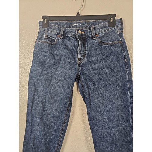 Old Navy Girls Mid Rise Slouchy Taper Dark Blue 5 Pocket Button Fly Jeans Size 2 - Picture 2 of 5
