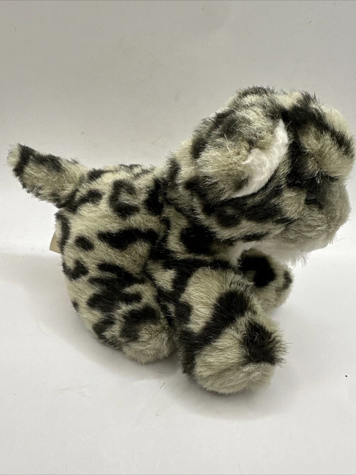 K&M International 5" Stuffed Plush Gray Black Snow Leopard Animal Toy - Image 2 of 4