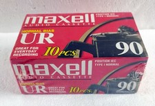 Maxell Ur-90 Normal Bias Audio Cassette 90min Pack of 10 - 90 Minute Tapes
