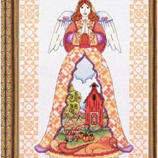 Autumn Angel's Delight Cross Stitch Kit - Vibrant Multi-Colored Design, 14 Count