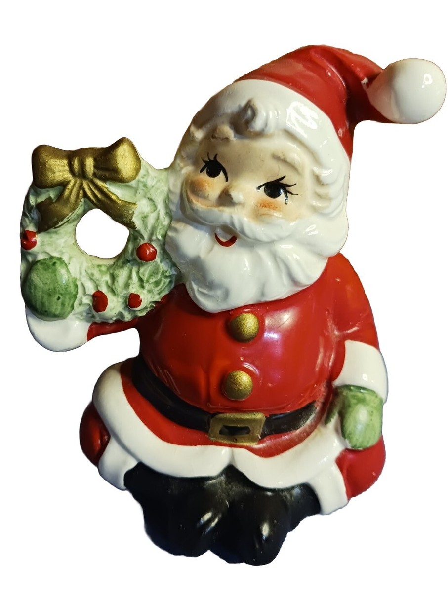 Vintage NAPCO NAPCOWARE SANTA CLAUS Figurine X8393 Seated with
