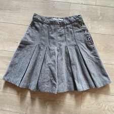 Vintage 80s 90s Esprit Wool Dark Grey Mini Skirt Skort Shorts 7/8 S M Academia