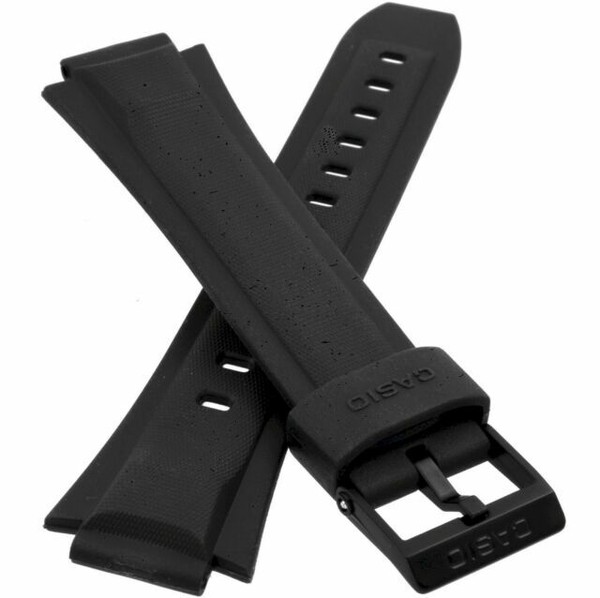 Casio Mw-600 15mm Original Black Rubber Watch Band Strap Mw-600b Mw-600e Mw-600f for sale online