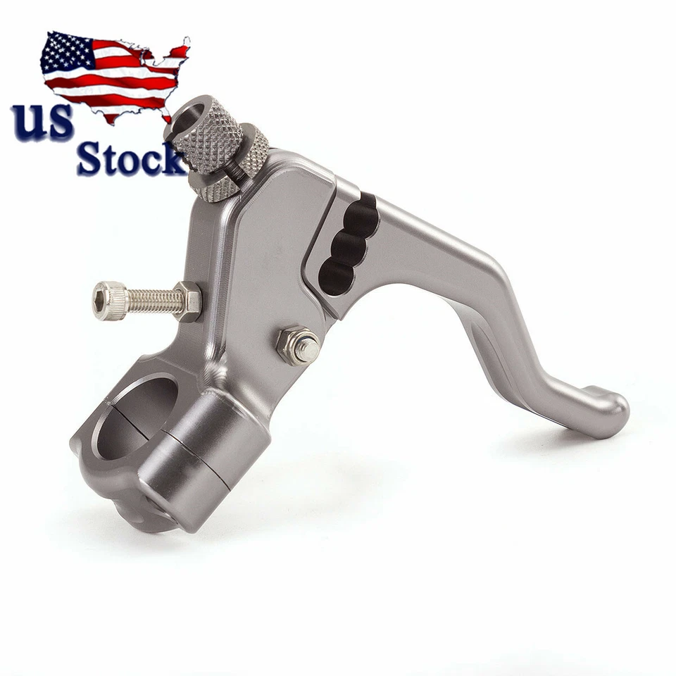 Palanca de embrague CNC 7/8" 22mm Stunt gris para Yamaha Suzuki Honda Kawasaki BMW Foto 3 de 4