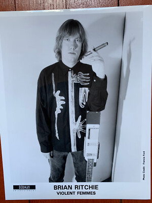 BRIAN RITCHIE (VIOLENT FEMMES) promo press photo BW NB folk punk ...