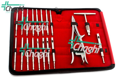 Broken Screw Removal Instrument 19 PCs Set With Case Orthopedics Broken Screw Ex